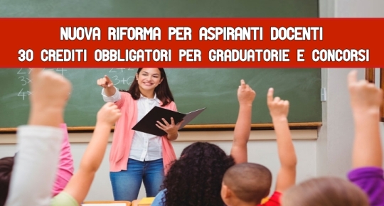 Nuova Riforma per Aspiranti docenti 30 Crediti Obbligatori per Graduatorie e Concorsi