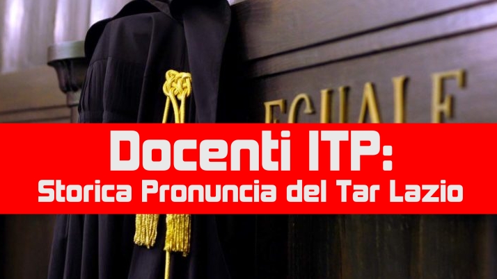 Docenti ITP: Pronuncia del Tar Lazio