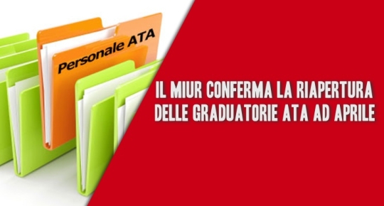 riapertura delle Graduatorie ATA ad Aprile
