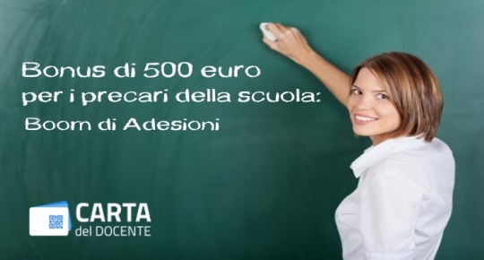 Bonus di 500 euro per i precari della scuola