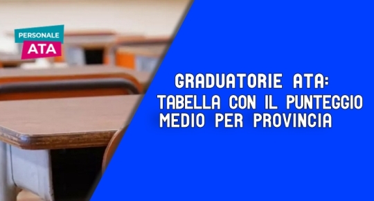 Graduatorie ATA: tabella con il punteggio medio per provincia