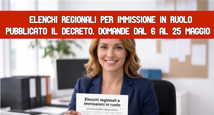 Elenchi regionali per immissione in ruolo 