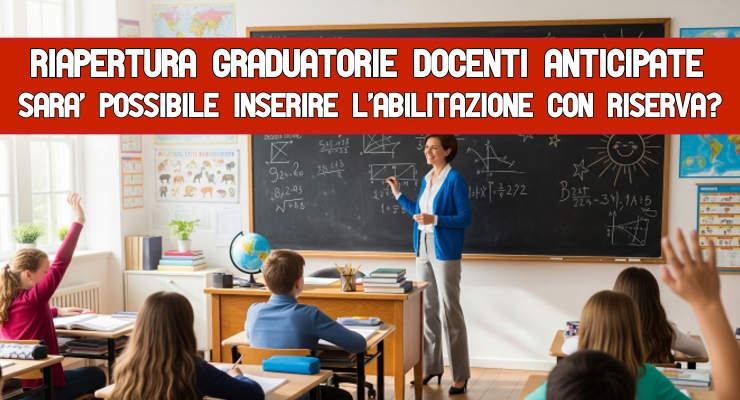 Riapertura graduatorie docenti anticipate