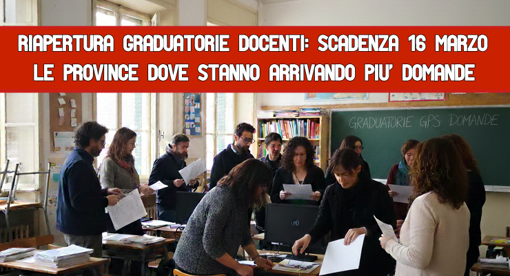 Riapertura graduatorie docenti: scadenza 16 marzo