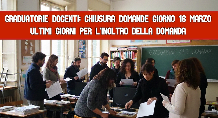 Graduatorie docenti: chiusura domande giorno 16 marzo 