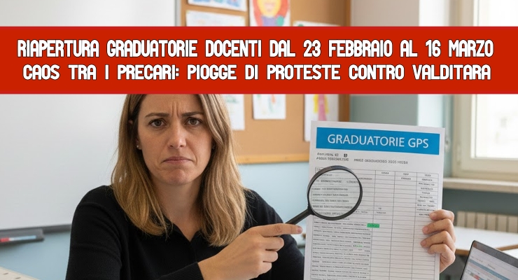 Riapertura graduatorie docenti dal 23 febbraio al 16 marzo Caos tra i precari