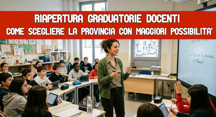 Riapertura graduatorie docenti Come scegliere la provincia