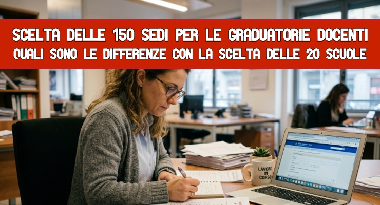 Scelta delle 150 sedi per le graduatorie docenti 