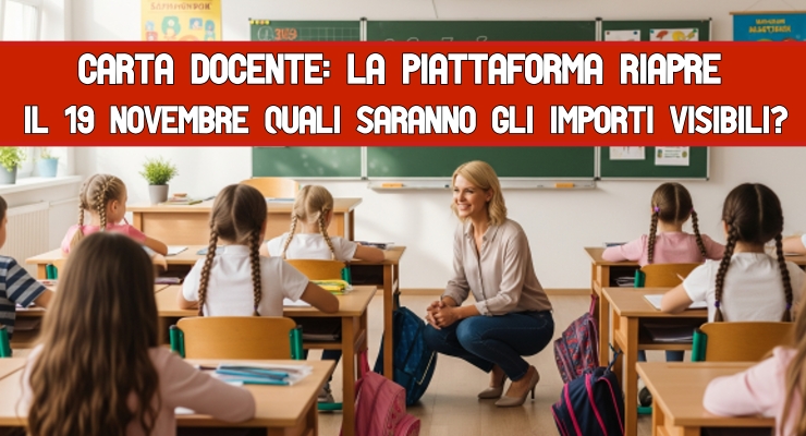 Carta docente: la piattaforma riapre il 19 Novembre 