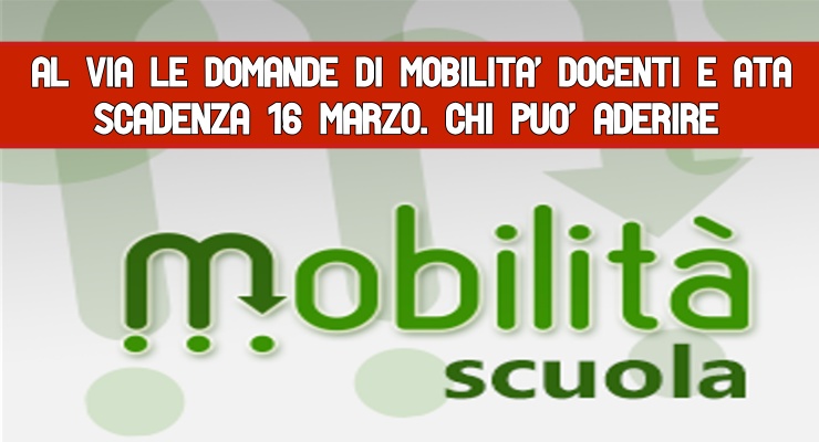 Al via le domande di Mobilità Docenti e Ata 