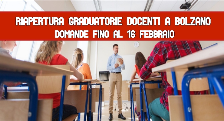 Riapertura graduatorie docenti a Bolzano