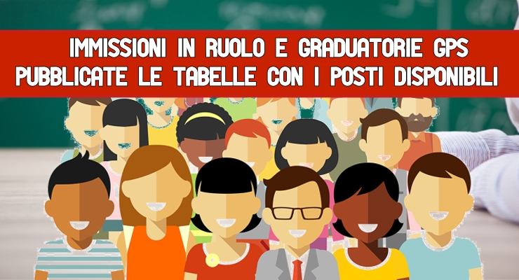 Immissioni in ruolo e graduatorie Gps  Pubblicate le tabelle con i posti disponibili