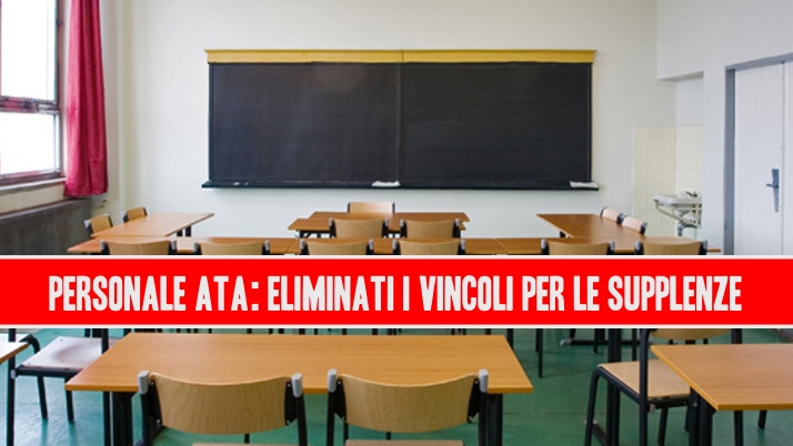 Personale ATA: eliminati i vincoli per le Supplenze